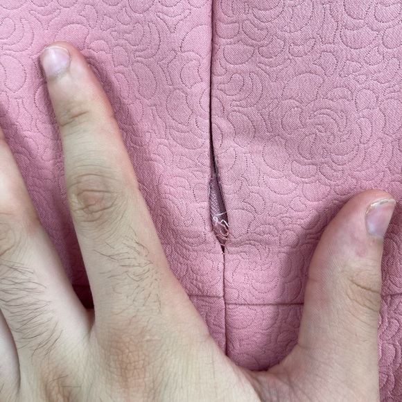 Zara Light Pink Peach High Waist Mini Short Cotton Textured Skirt Size Medium - Picture 6 of 10